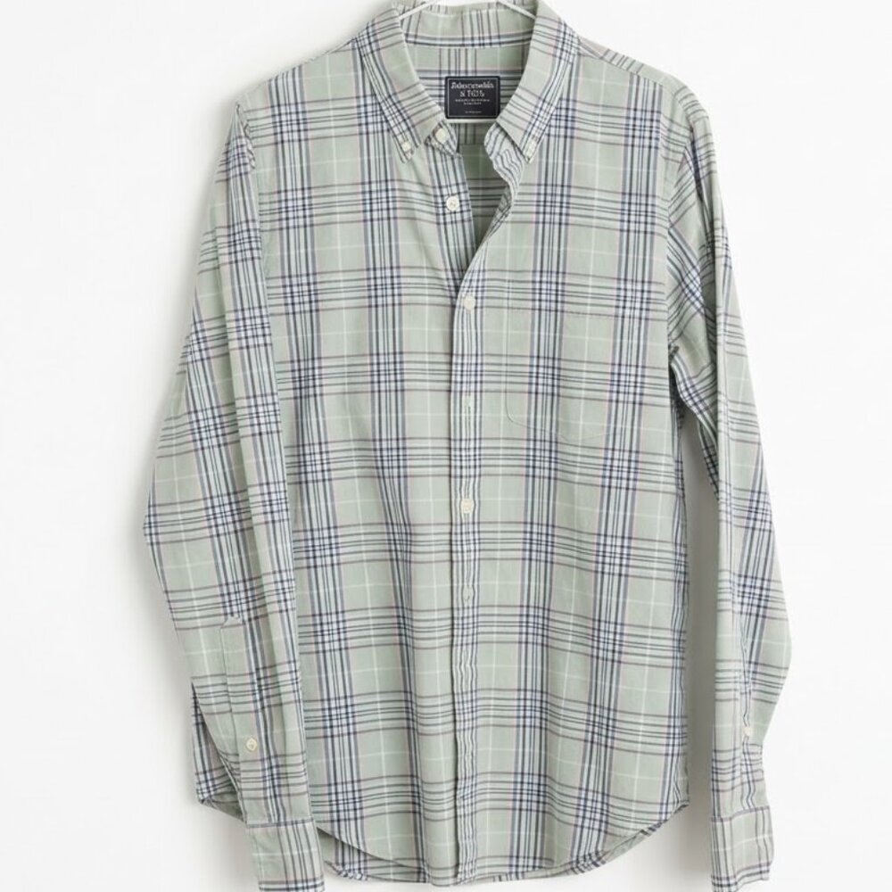 Abercrombie & Fitch Shirt Mens Large Button Down Long Sleeve Cotton - Picture 2 of 4